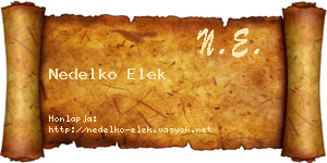 Nedelko Elek névjegykártya